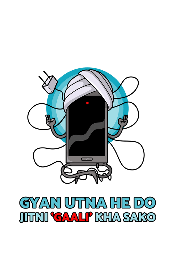 Gyan Utna Jitni Gaali - Men's Full Sleeves Funny T-shirt - Letshandcraft