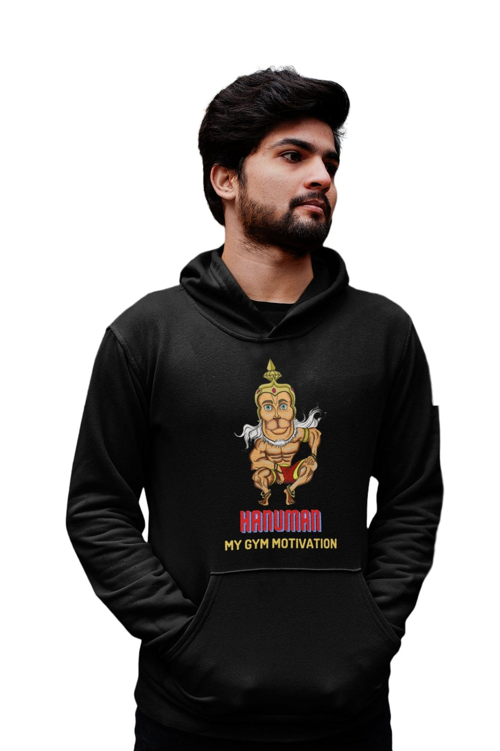 Hanuman - Gym Hoodies for Men (Printed on Front and Back, both) - Letshandcraft