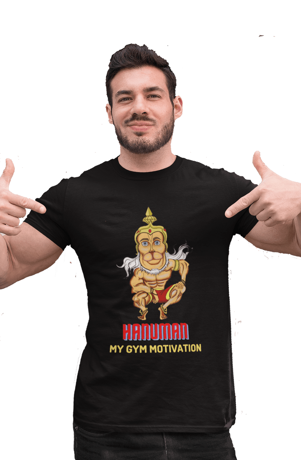 Hanuman - Men's Gym Black T-shirt - Letshandcraft