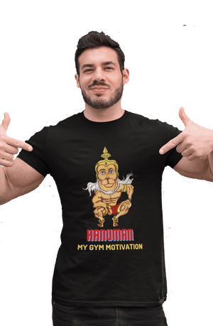 Hanuman - Men's Gym Black T-shirt - Letshandcraft