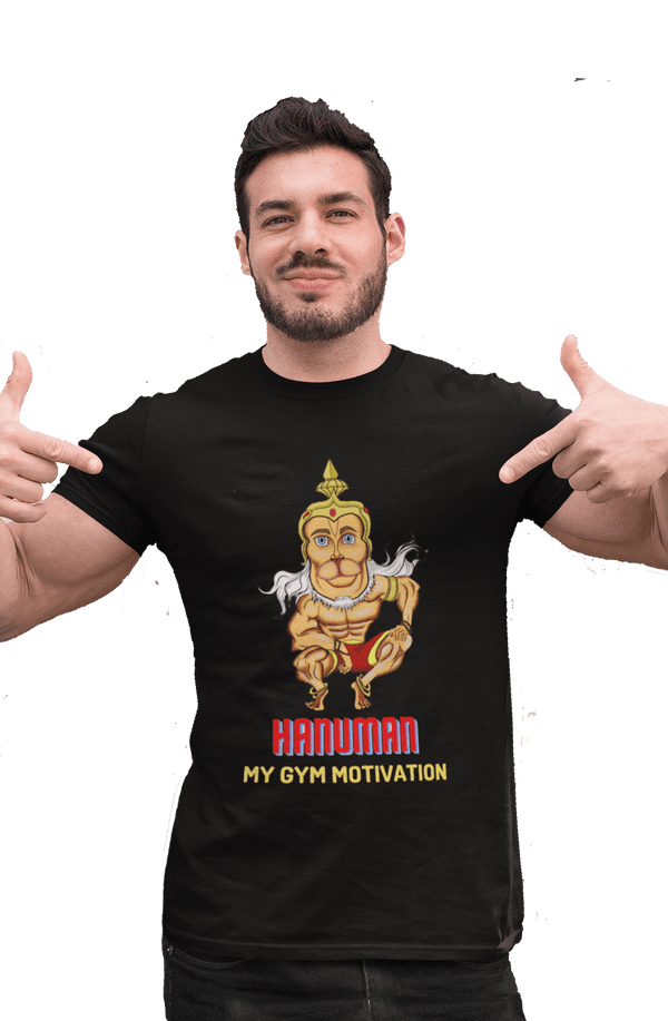 Hanuman - Men's Gym Black T-shirt - Letshandcraft