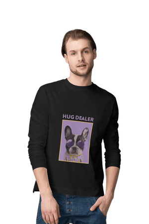 Hug Dealer - Men's Full Sleeves Dog T-shirt Success Activ - Letshandcraft
