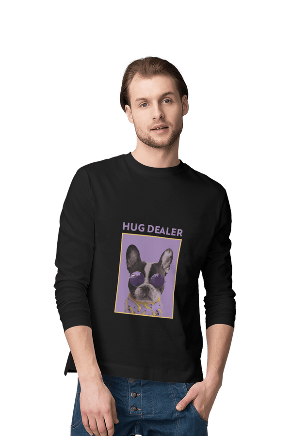 Hug Dealer - Men's Full Sleeves Dog T-shirt Success Activ - Letshandcraft