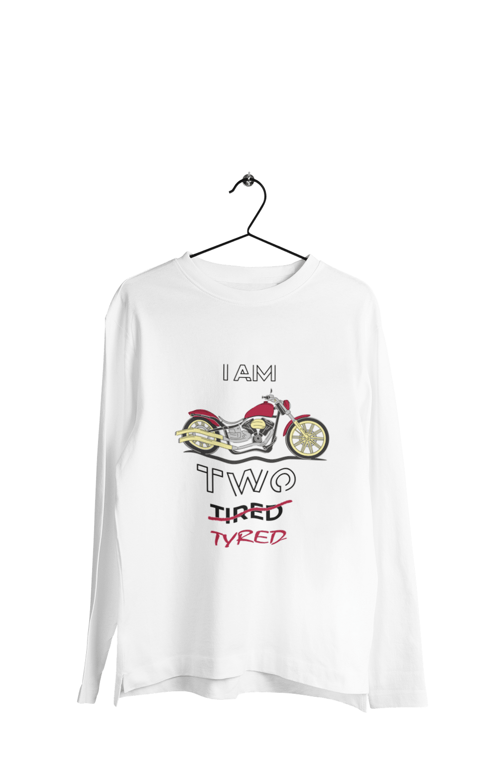 I am Two Tyred - Men's Full Sleeves Bikers T-shirt - Letshandcraft