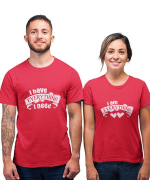 I have Everything v. I am Everything - Couple T-shirts (Pack of 2) - Letshandcraft