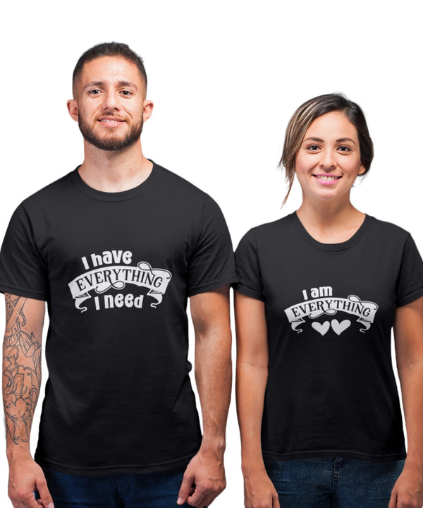 I have Everything v. I am Everything - Couple T-shirts (Pack of 2) - Letshandcraft