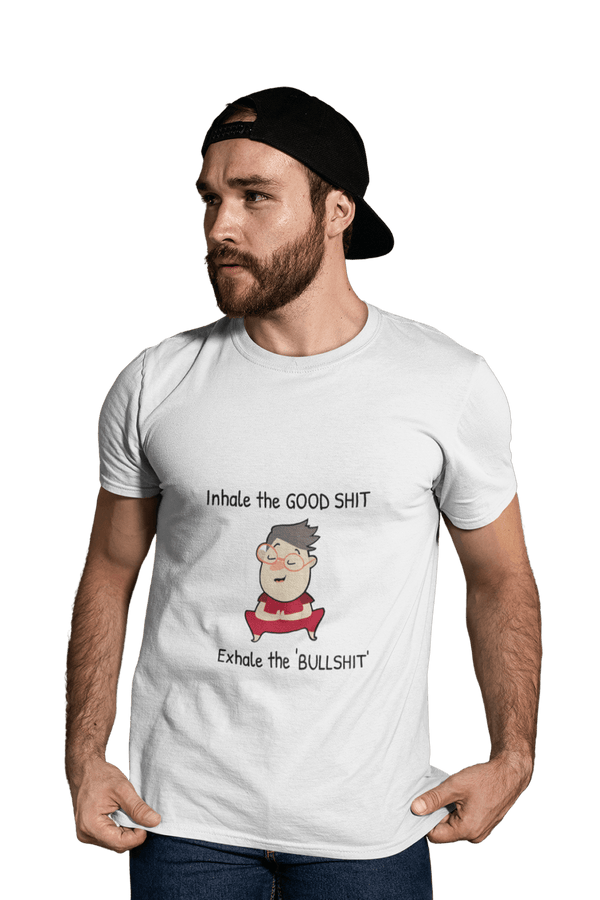 Inhale The Good Shit - Men's Funny Yoga T-shirt - Letshandcraft