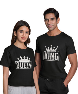 King & Queen - Couple T-shirts (Pack of 2) - Letshandcraft