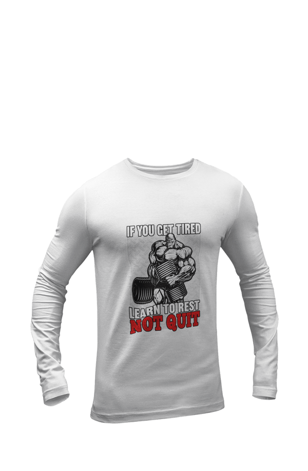 Learn to Rest - Men's Full Sleeves Gym T-shirt - Letshandcraft