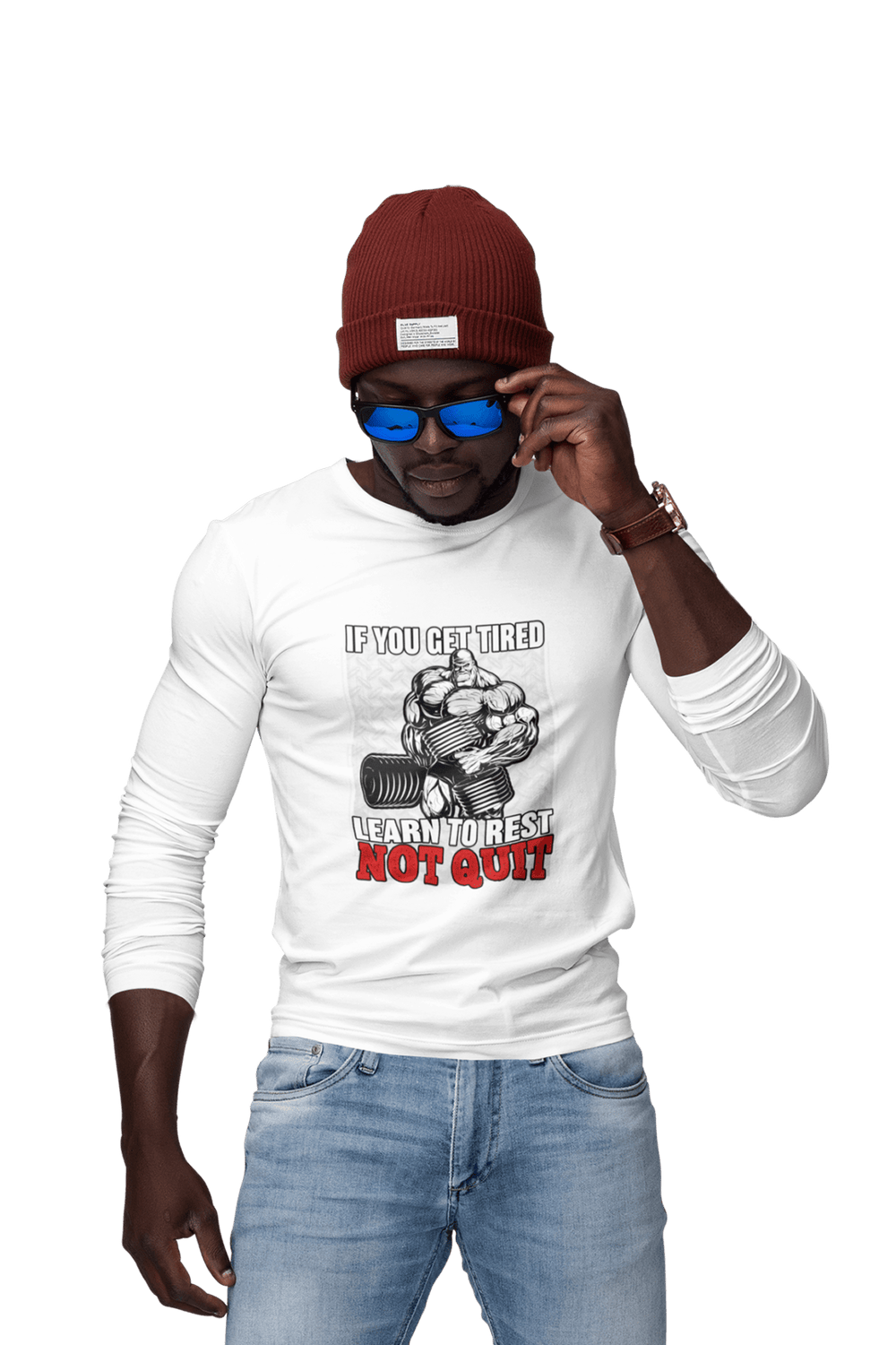 Learn to Rest - Men's Full Sleeves Gym T-shirt - Letshandcraft