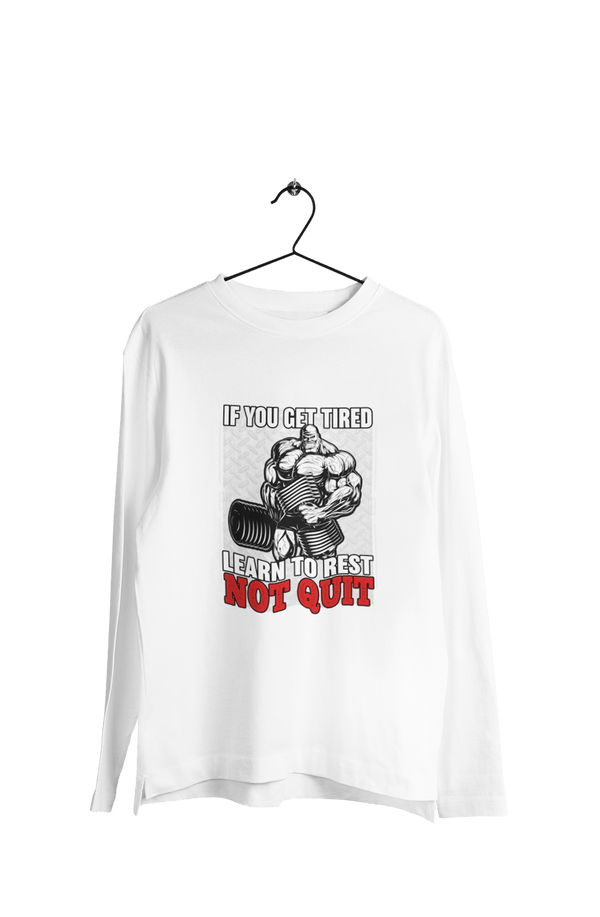 Learn to Rest - Men's Full Sleeves Gym T-shirt - Letshandcraft