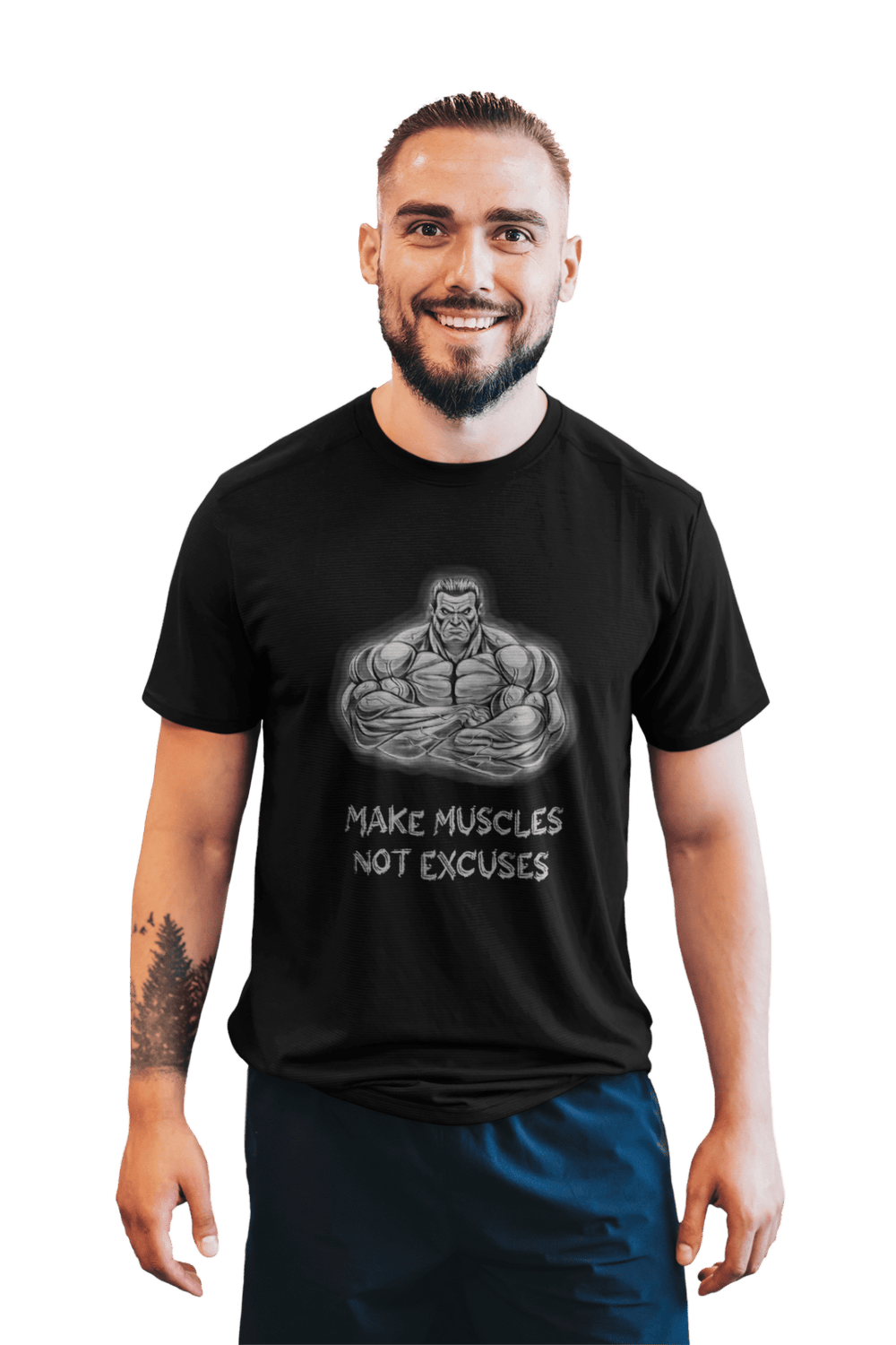Make Muscles Not Excuses - Men's T-shirt - Letshandcraft