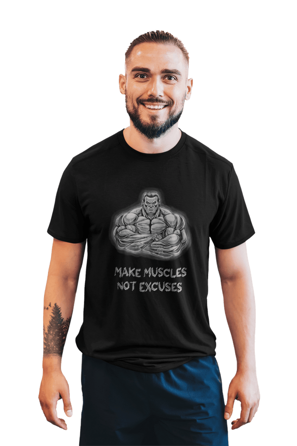 Make Muscles Not Excuses - Men's T-shirt - Letshandcraft