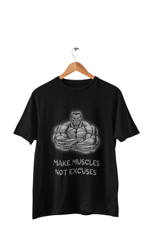 Make Muscles Not Excuses - Men's T-shirt - Letshandcraft