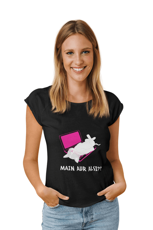 Me Aur Aalsi?? - Women's Funny T-shirt - Letshandcraft