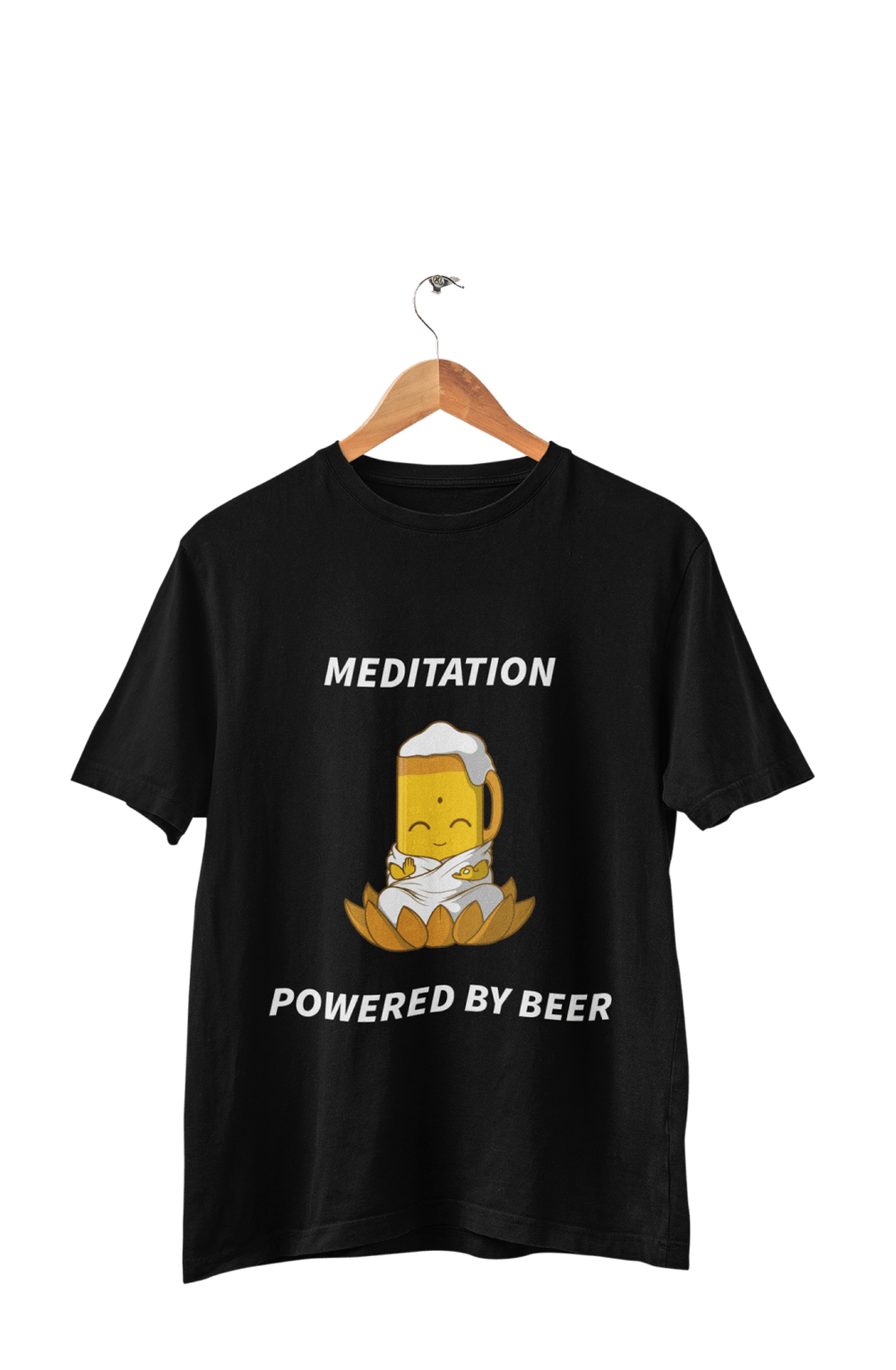 Meditation Powered by Beer - Beer Lovers Men's T-shirts - Letshandcraft