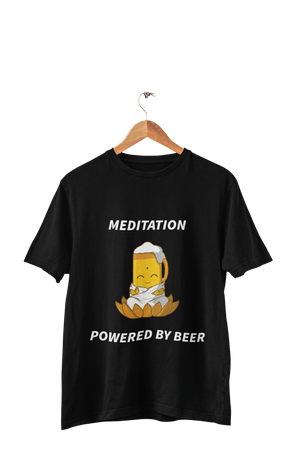 Meditation Powered by Beer - Beer Lovers Men's T-shirts - Letshandcraft