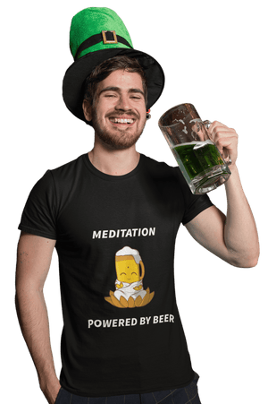 Meditation Powered by Beer - Beer Lovers Men's T-shirts - Letshandcraft