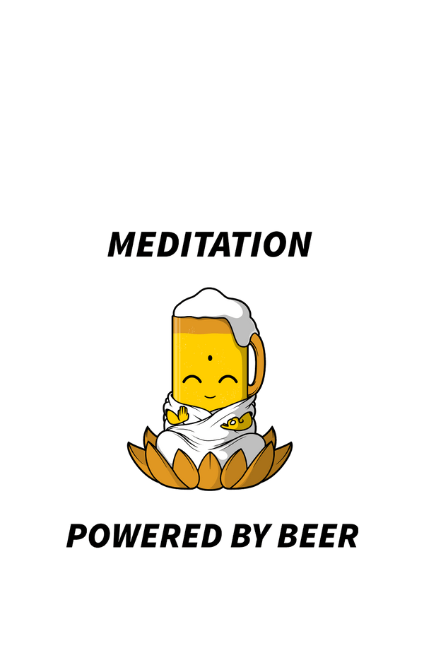 Meditation Powered by Beer - Beer Lovers Men's T-shirts - Letshandcraft