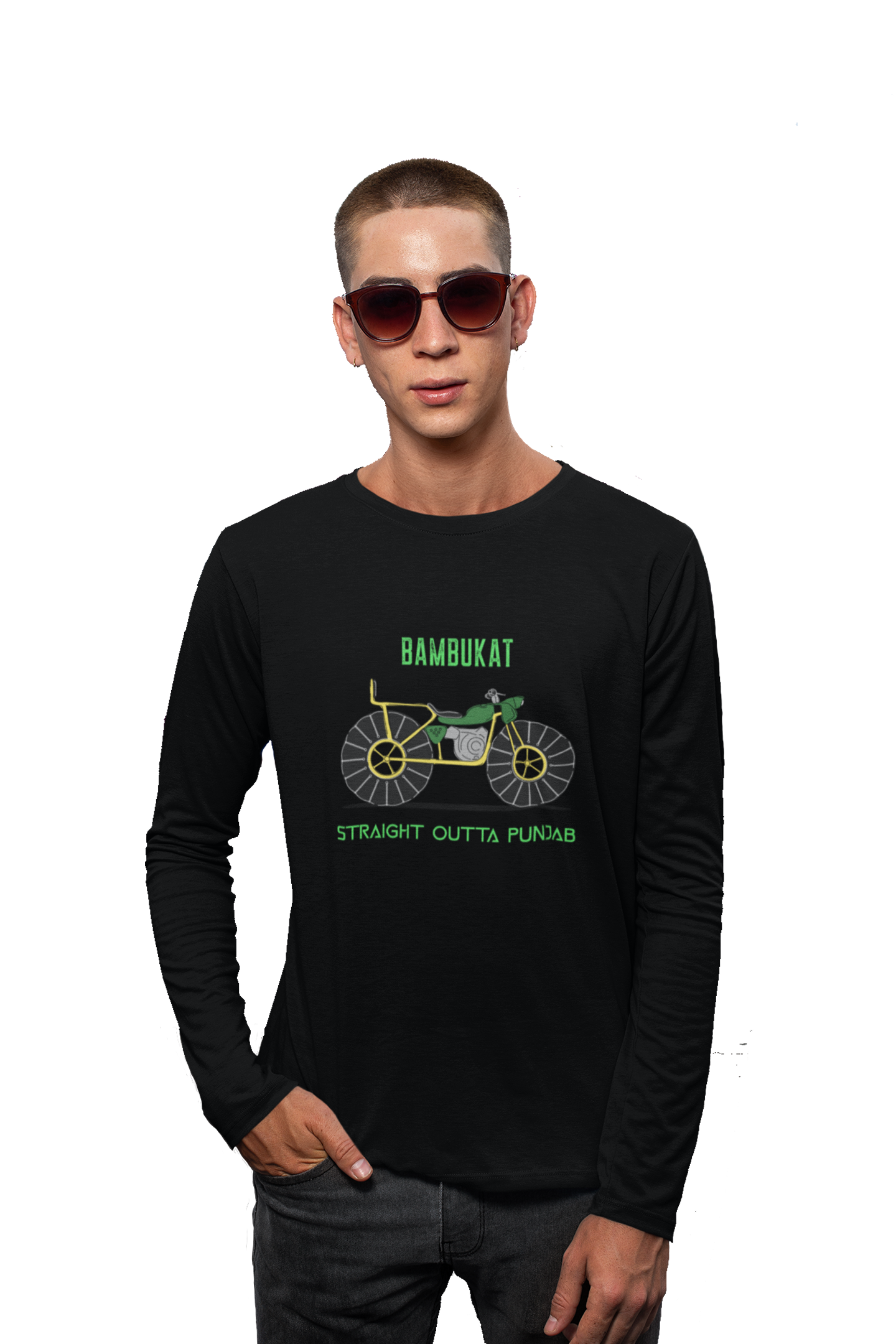 Bambukat - Men's Full Sleeves Bikers T-shirt