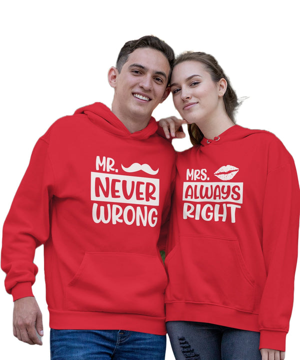 Mr. Never Wrong & Mrs. Always Right - Couple Hoodies (pack of 2) - Letshandcraft