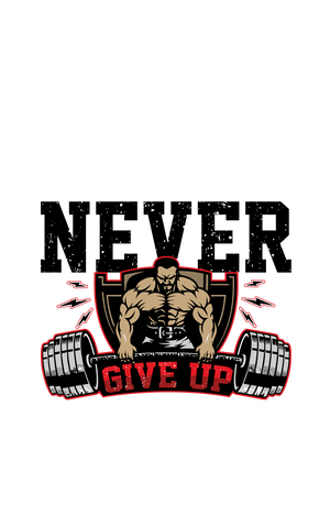 Never Give Up - Men's Gym T-shirt - Letshandcraft