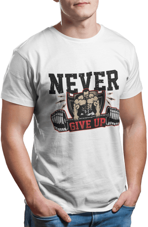 Never Give Up - Men's Gym T-shirt - Letshandcraft