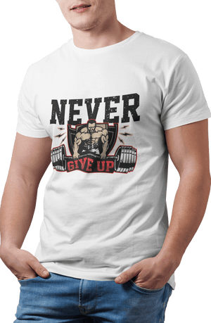 Never Give Up - Men's Gym T-shirt - Letshandcraft