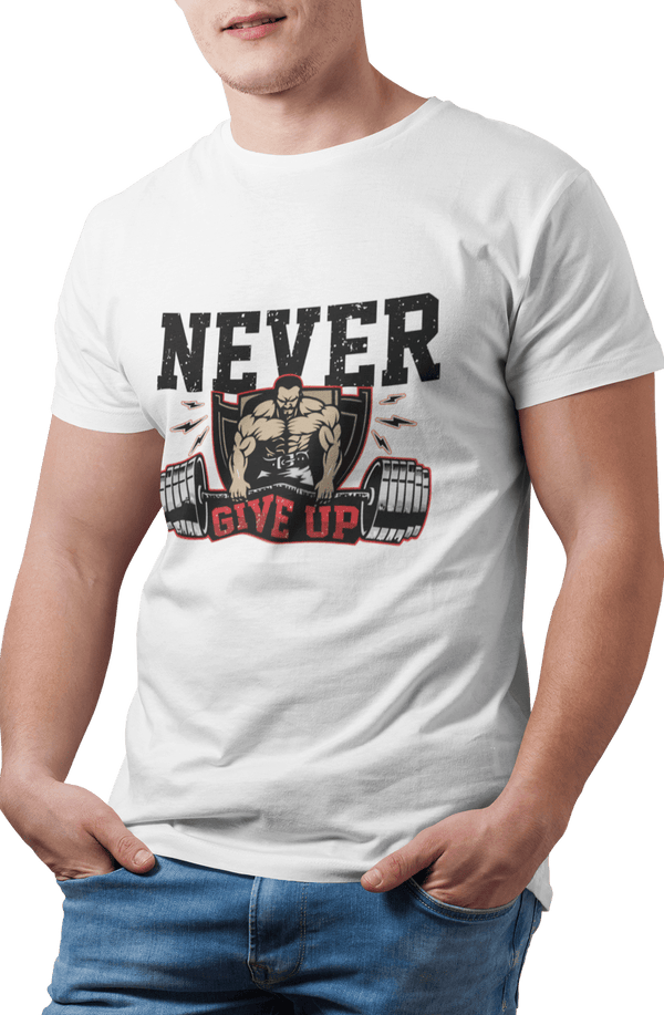 Never Give Up - Men's Gym T-shirt - Letshandcraft