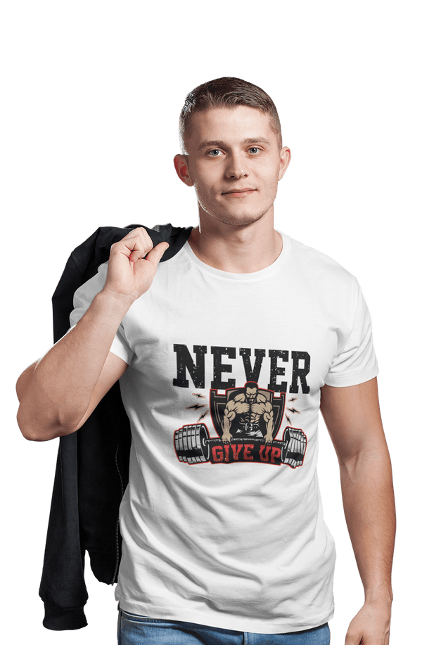 Never Give Up - Men's Gym T-shirt - Letshandcraft