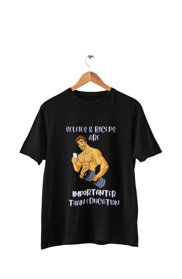 Selfies & Biceps - Men's Gym T-shirt - Letshandcraft