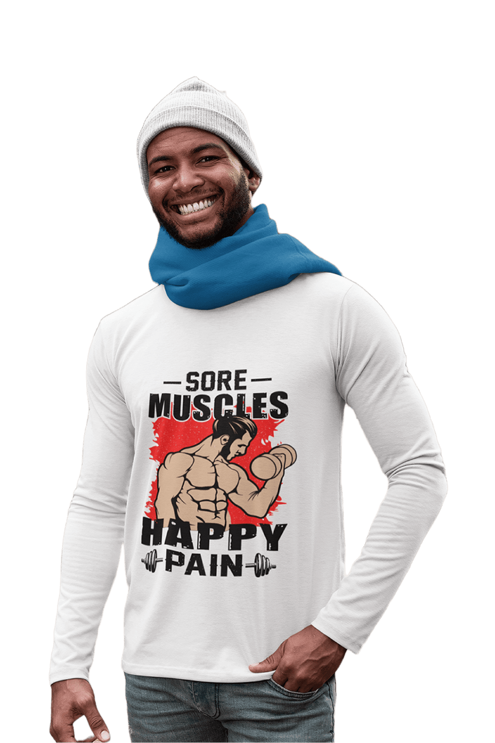 Sore Muscles Happy Pain - Men's Full Sleeves Gym T-shirt - Letshandcraft