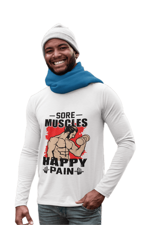 Sore Muscles Happy Pain - Men's Full Sleeves Gym T-shirt - Letshandcraft
