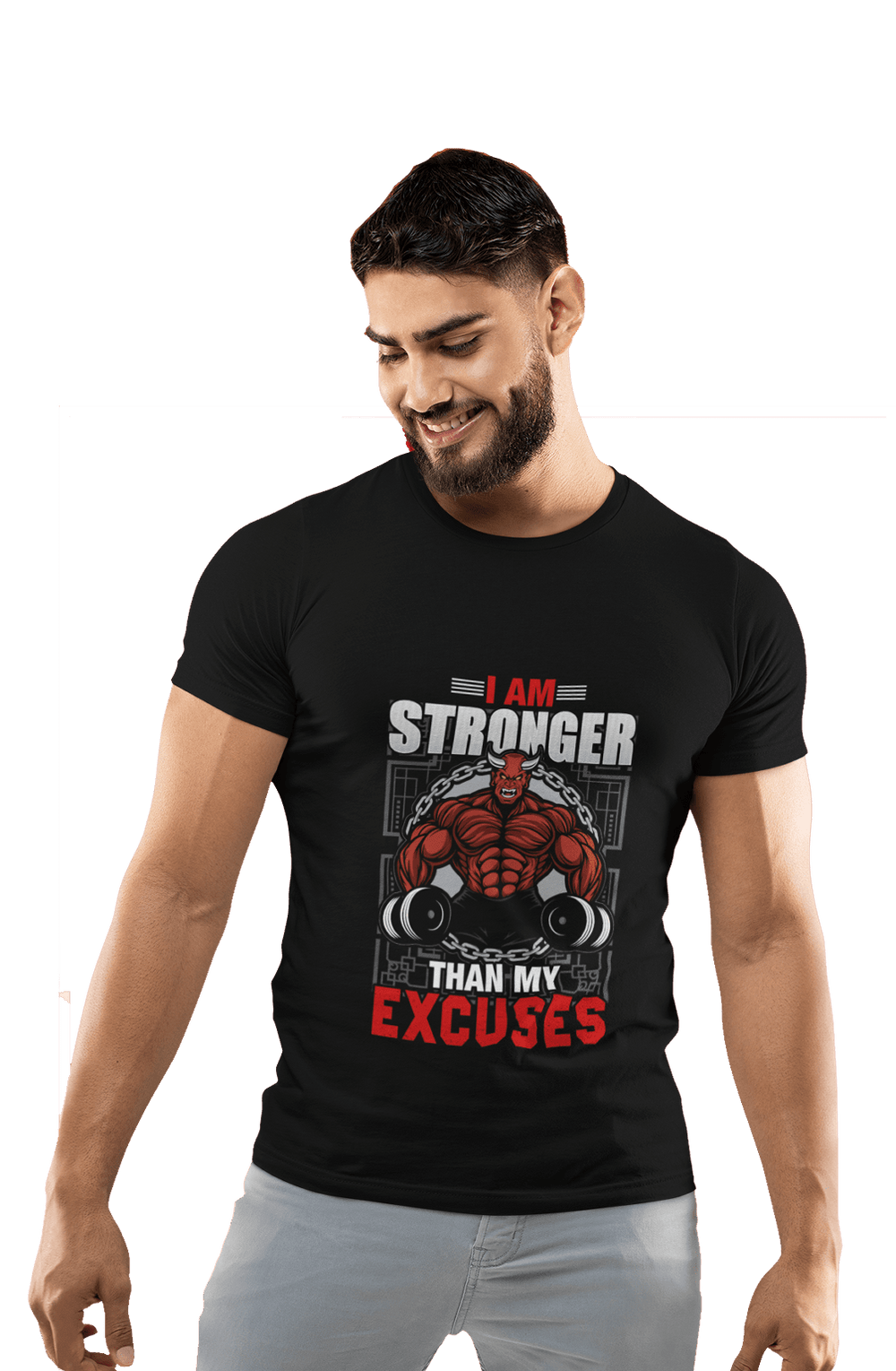 Stronger than My Excuses - Men's Gym T-shirt - Letshandcraft