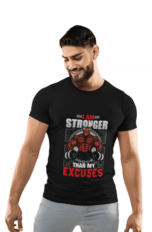 Stronger than My Excuses - Men's Gym T-shirt - Letshandcraft