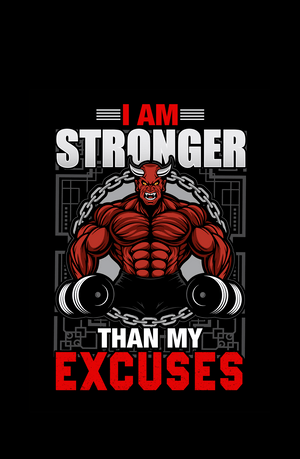 Stronger than My Excuses - Men's Gym T-shirt - Letshandcraft