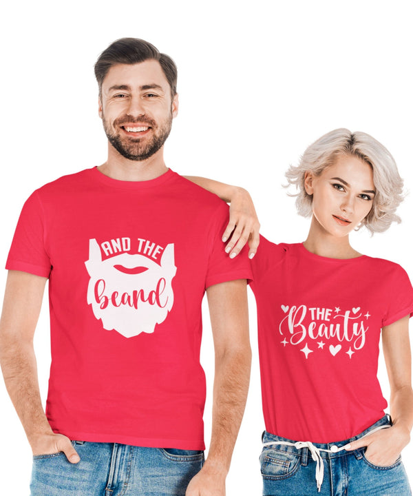The Beauty and the Beard - Couple T-shirts (Pack of 2) - Letshandcraft