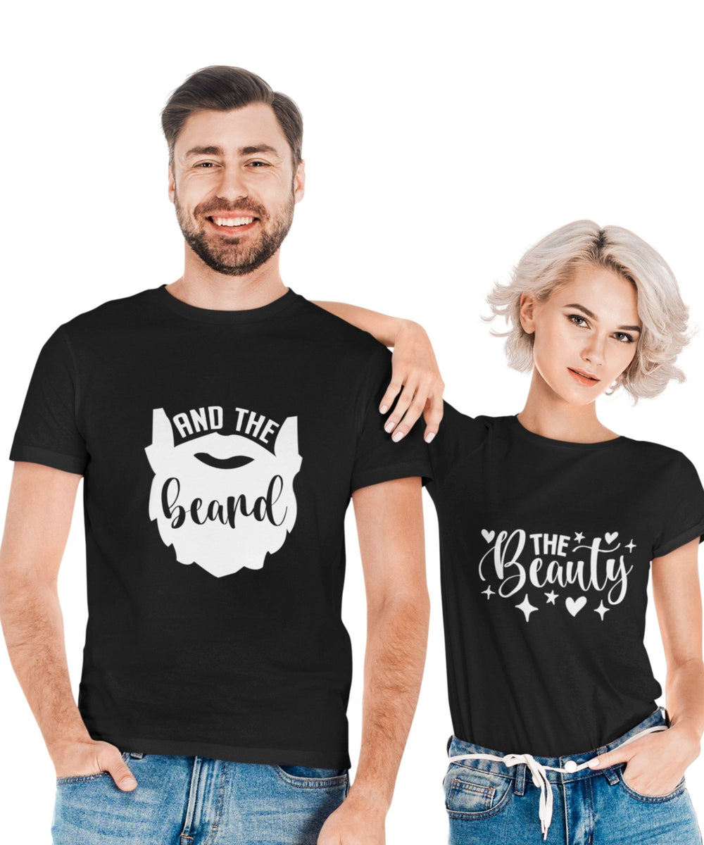 The Beauty and the Beard - Couple T-shirts (Pack of 2) - Letshandcraft