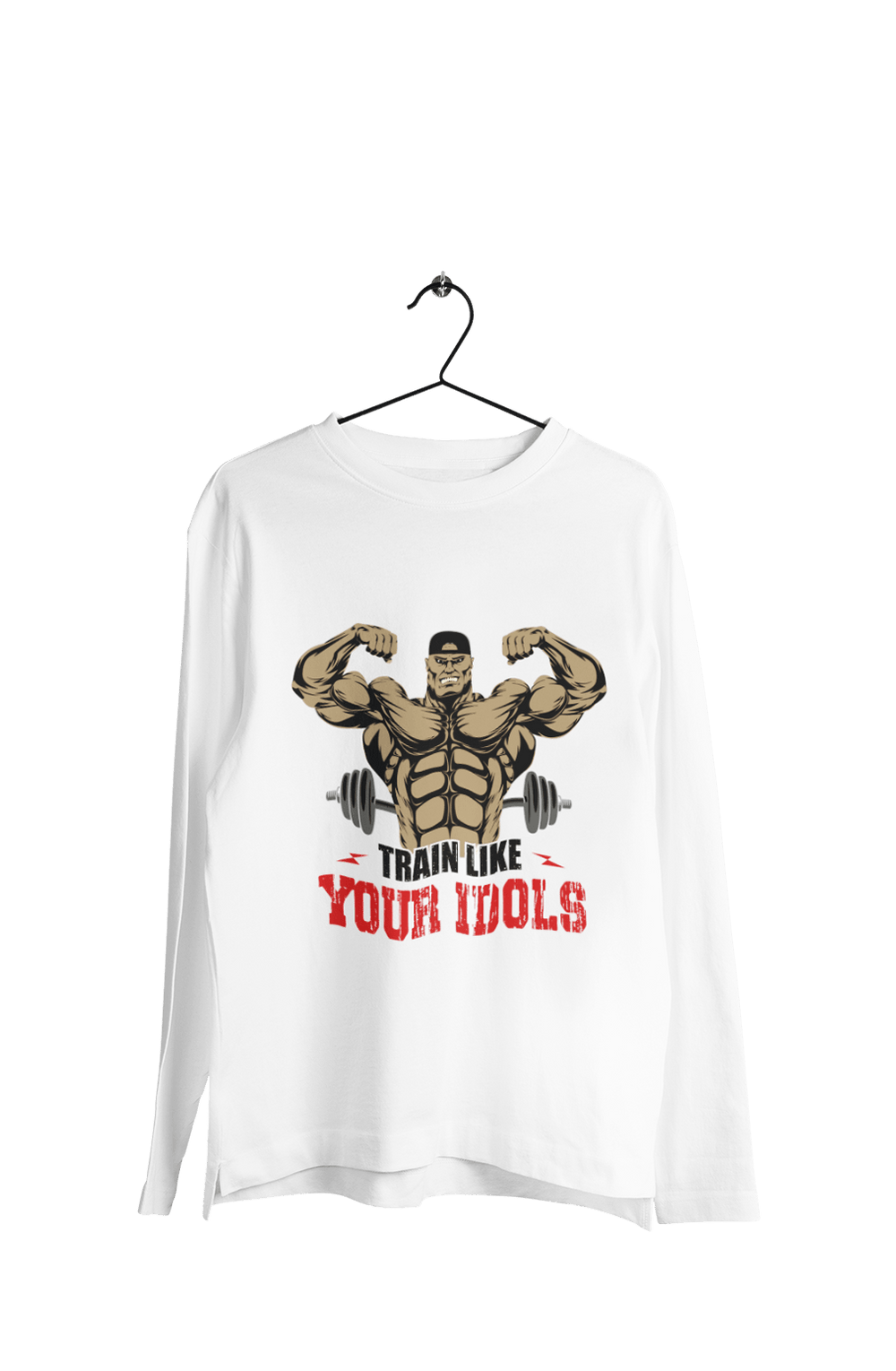 Train like Your Idols - Men's Full Sleeves Gym T-shirt - Letshandcraft