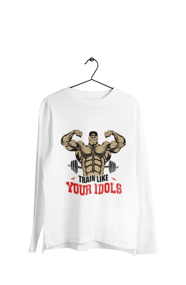 Train like Your Idols - Men's Full Sleeves Gym T-shirt - Letshandcraft