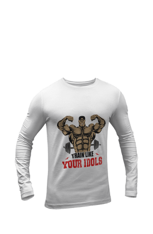 Train like Your Idols - Men's Full Sleeves Gym T-shirt - Letshandcraft