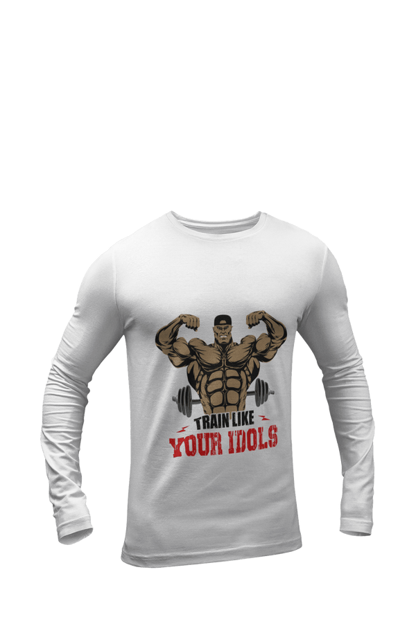 Train like Your Idols - Men's Full Sleeves Gym T-shirt - Letshandcraft