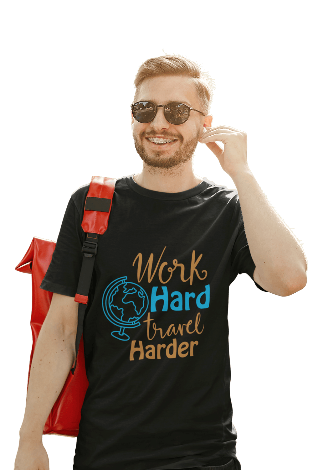 Work Hard Travel Harder - Men's Travellers T-shirt - Letshandcraft