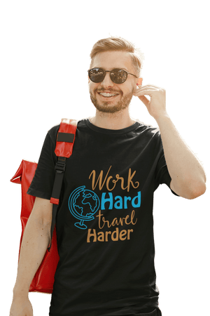 Work Hard Travel Harder - Men's Travellers T-shirt - Letshandcraft